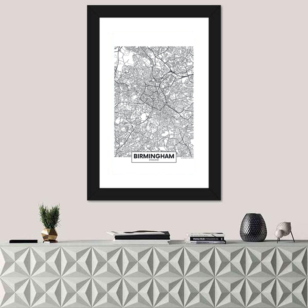 Birmingham Minimalist City Map Wall Art
