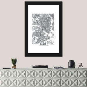 Dallas City Map Wall Art