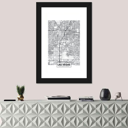 Las Vegas Street Grid Map Wall Art