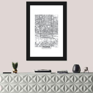 Phoenix City Map Wall Art