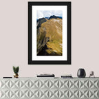 Aerial Mountain Slope with Red Cabin Wall Art