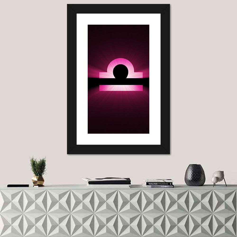 Libra Symbol Neon Glow Wall Art