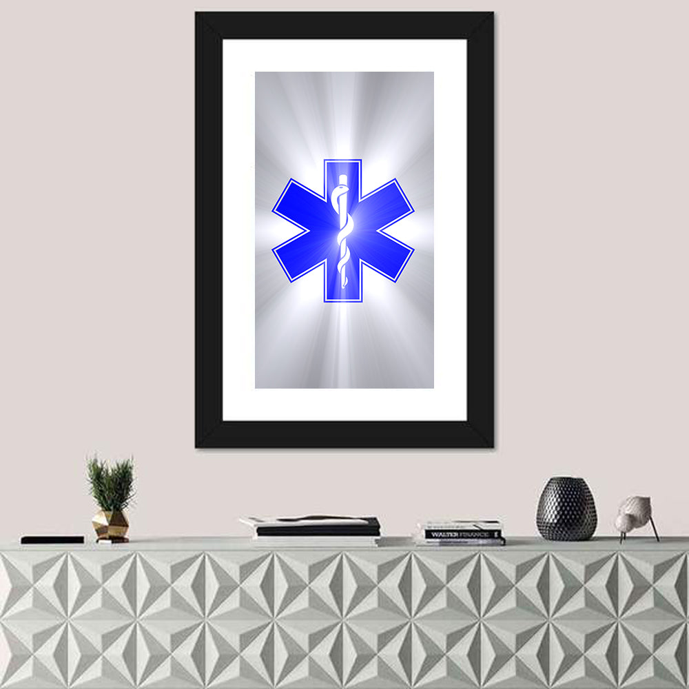 Star of Life with Rod of Asclepius Wall Art