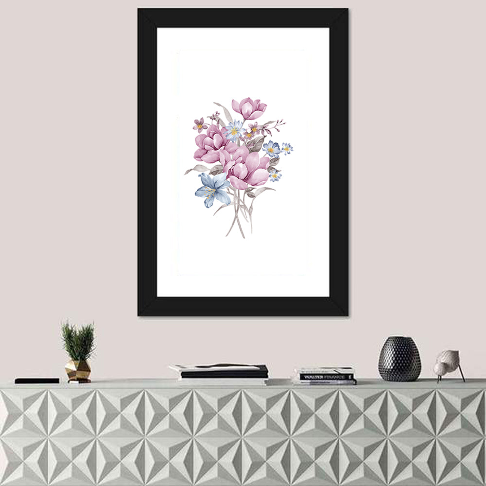 Pink Watercolor Bouquet Illustration Wall Art