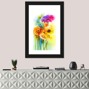 Daisy Gerbera Flowers Wall Art