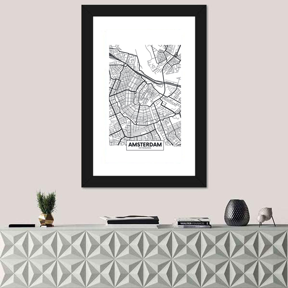 Amsterdam City Map Wall Art