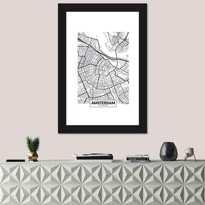 Amsterdam City Map Wall Art