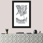 Hong Kong Aerial Map Wall Art