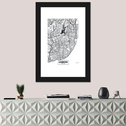 Lisbon Schematic Map Wall Art