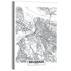 Minimalist Belgrade Map Wall Art