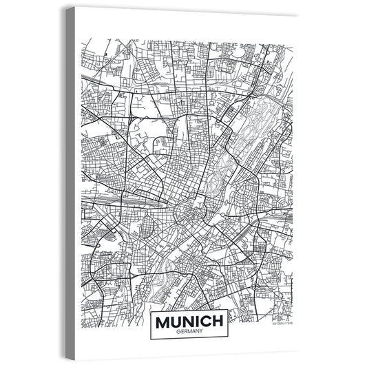 Munich City Map Wall Art