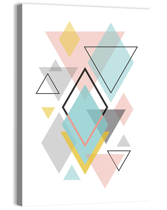 Scandinavian Geometric Pastel Composition Wall Art as a canvas print