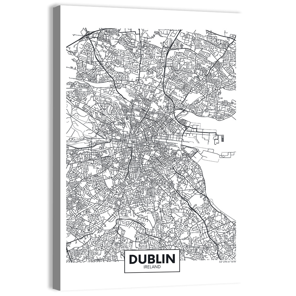 Dublin City Map Wall Art