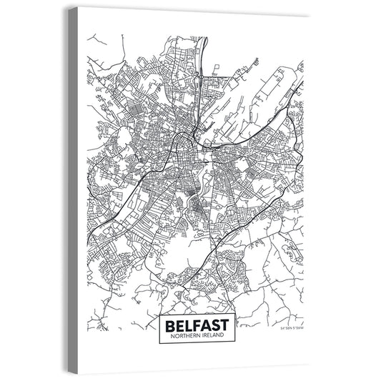 Belfast City Map Wall Art