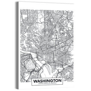 Washington City Map Wall Art