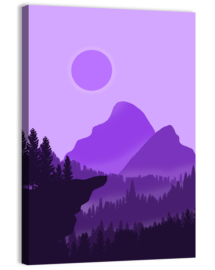 Purple Mountain Dusk Wall Art as a canvas print