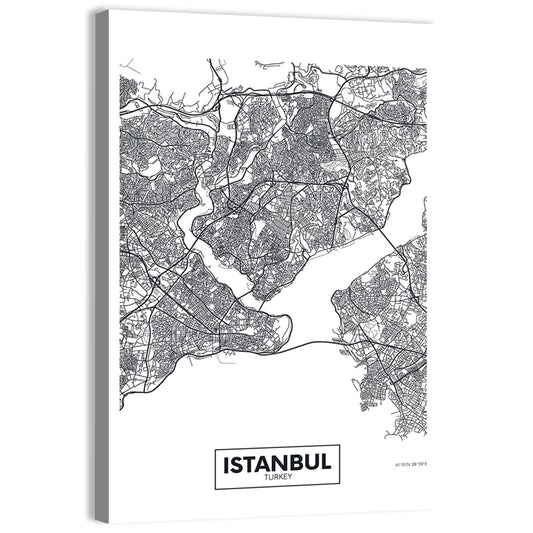 Istanbul City Map Wall Art