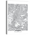 Athens City Map Wall Art