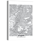 Athens City Map Wall Art