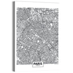 Paris Street Network Map Wall Art