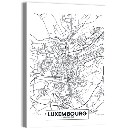 Luxembourg City Map Wall Art