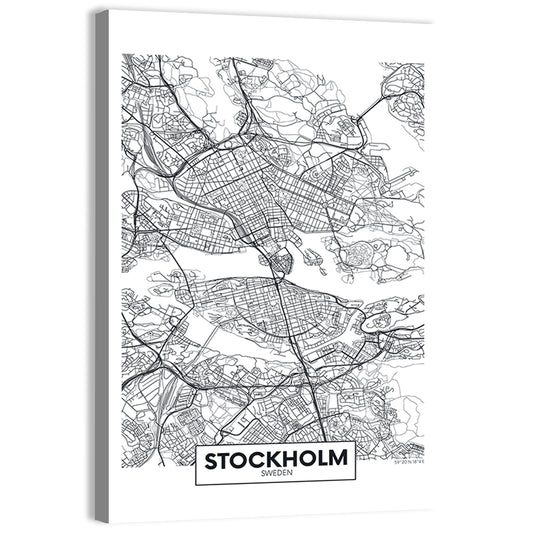 Stockholm City Map Wall Art