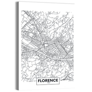 Florence City Map Wall Art