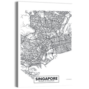 Singapore City Map Wall Art