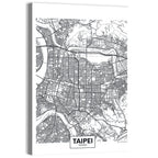 Taipei Street Grid Map Wall Art