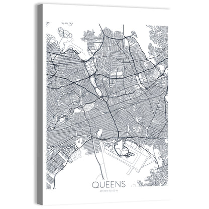 Queens Map with Jfk Airport Wall Art