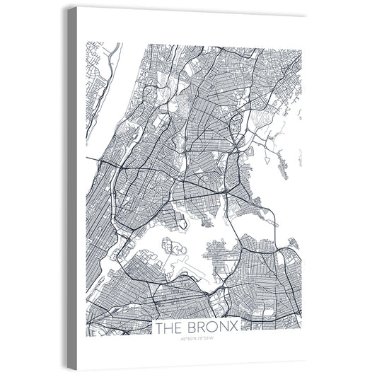 Bronx New York City Map Wall Art