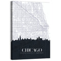 Chicago Skyline Map Wall Art