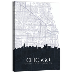 Chicago City Map Wall Art