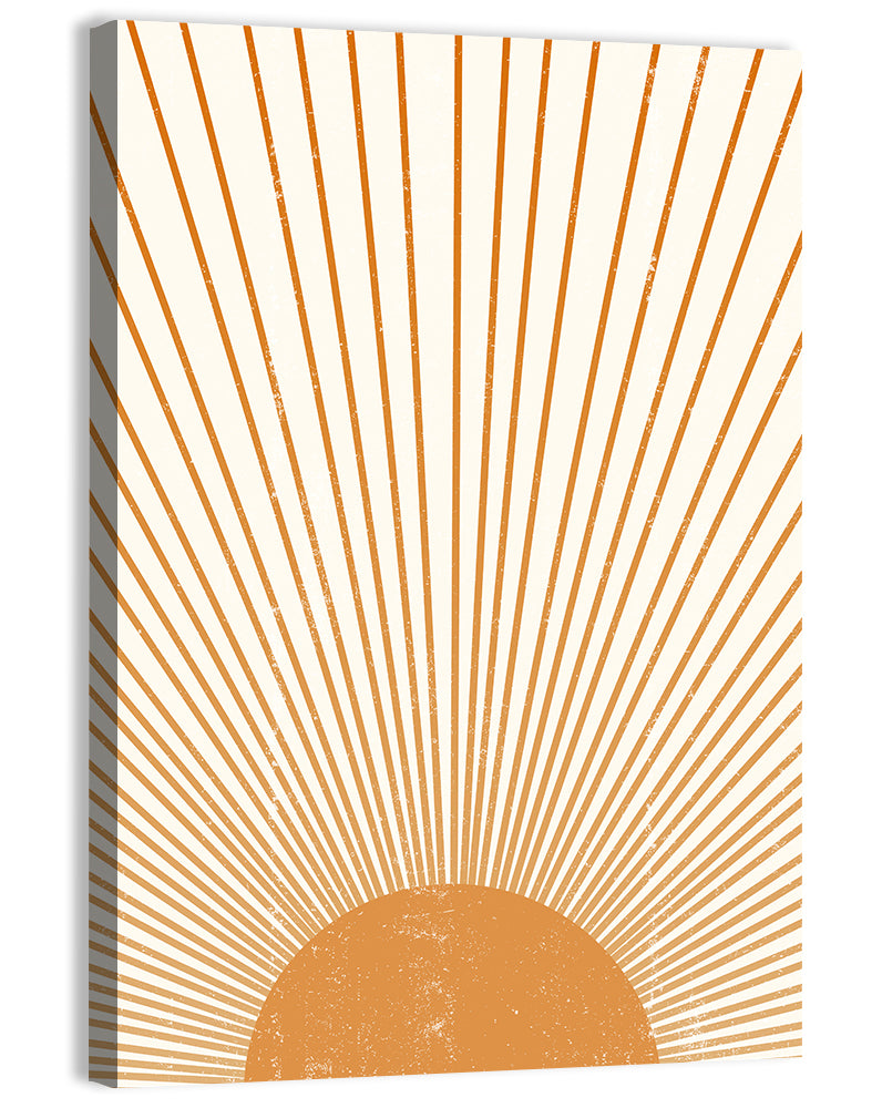 Distressed Sunburst Minimalist Wall Art