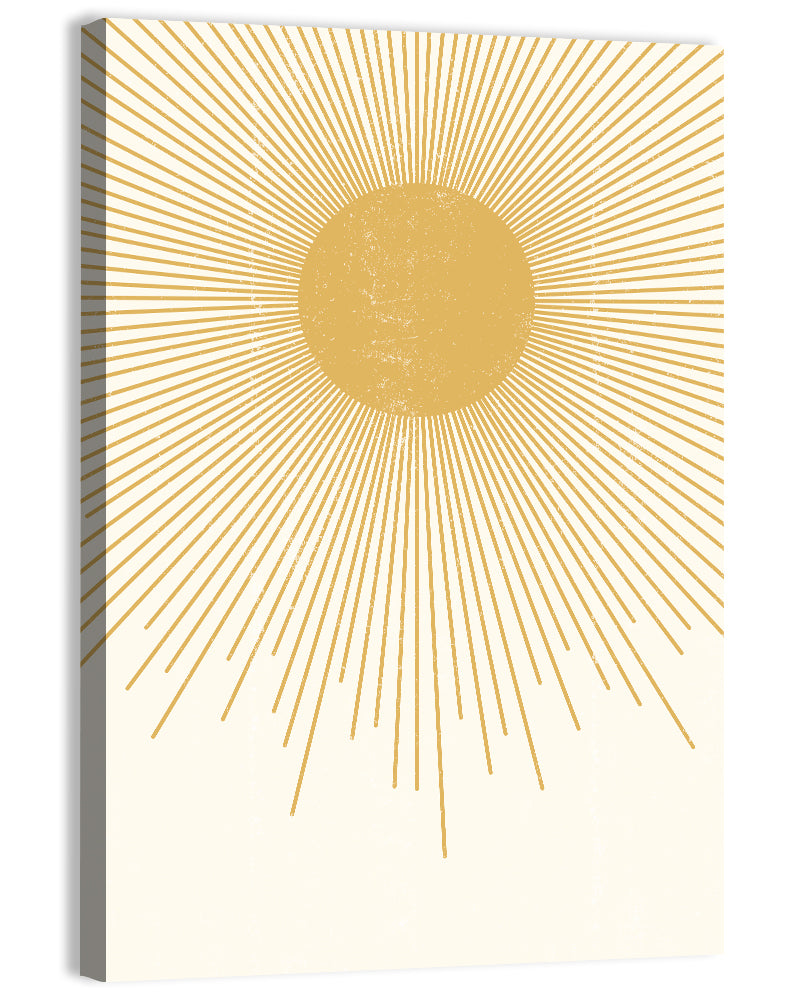 Textured Sunburst Abstract Wall Art