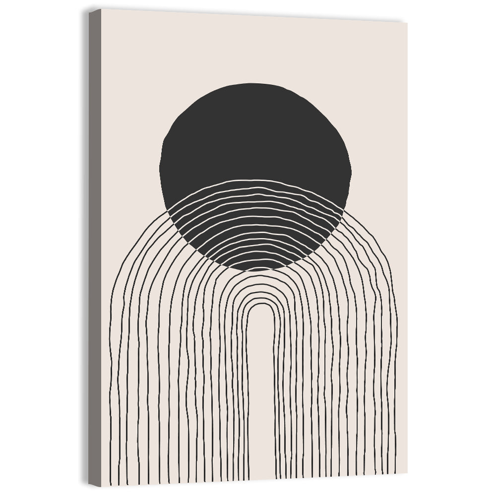 Minimalist Black Sun Wall Art