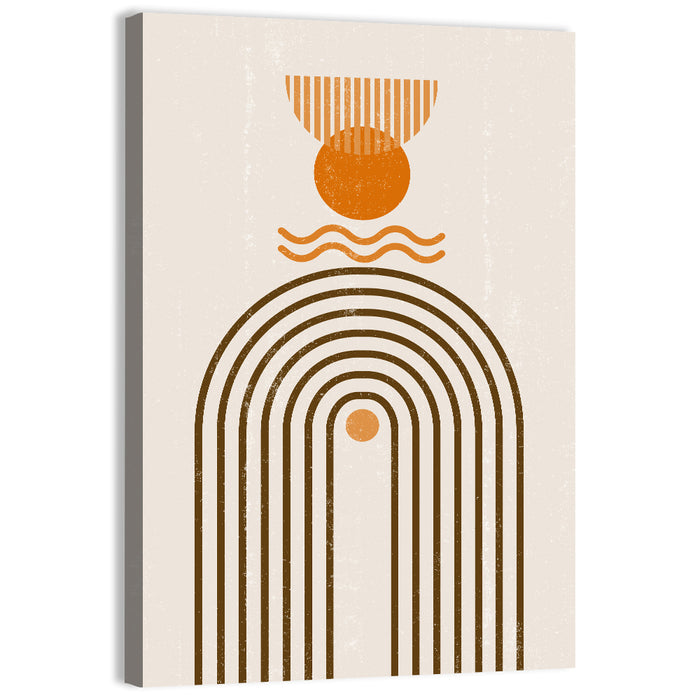 Concentric Arch Sun Wall Art as a canvas print