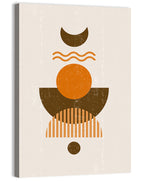 Earthy Sun and Crescent Moon Wall Art