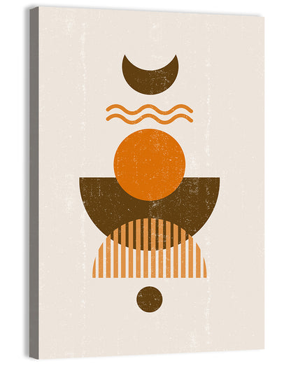 Earthy Sun and Crescent Moon Wall Art
