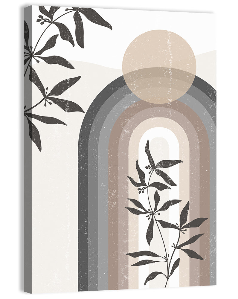 Taupe Rainbow Botanical Arch Wall Art