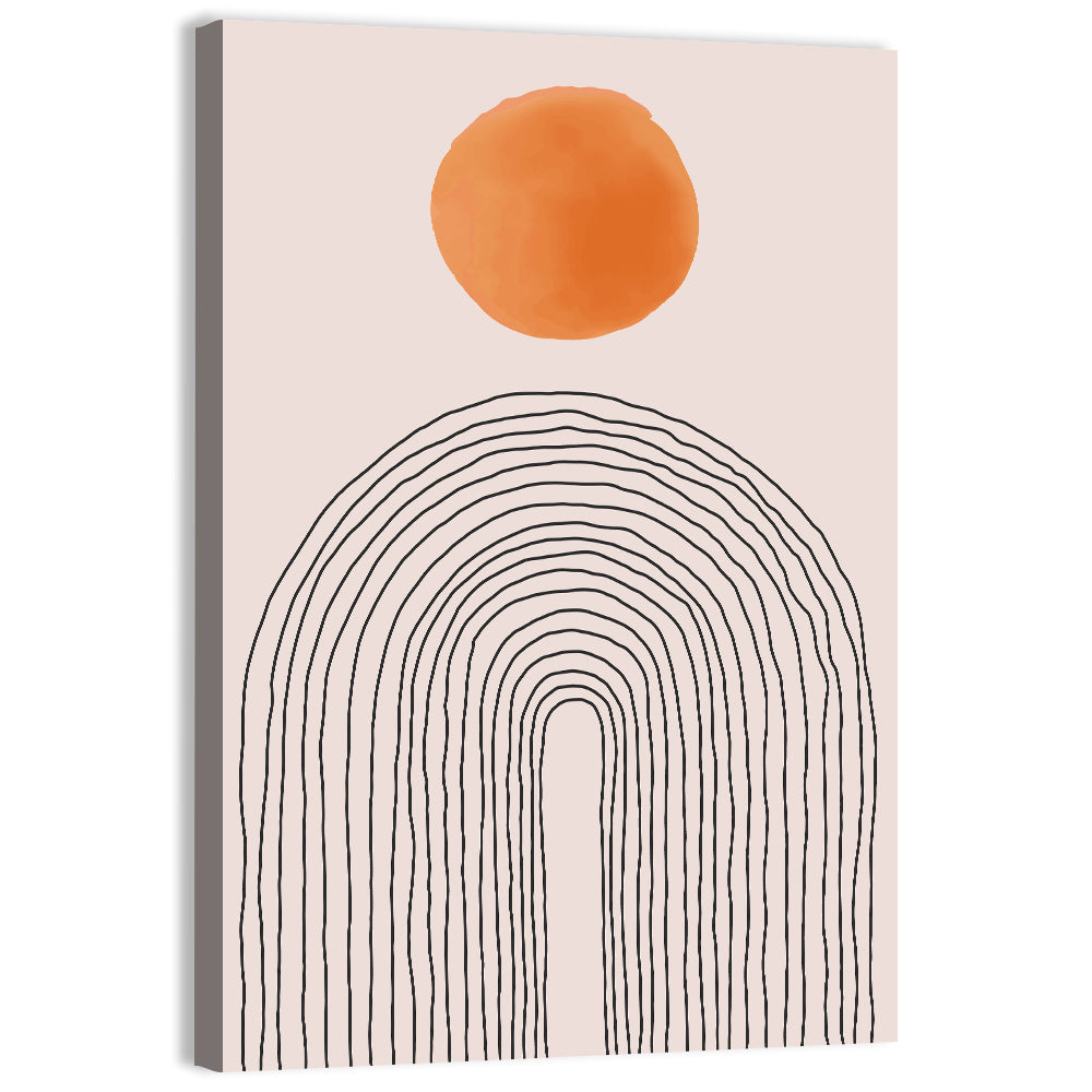 Hand-drawn Sun and Arches Wall Art