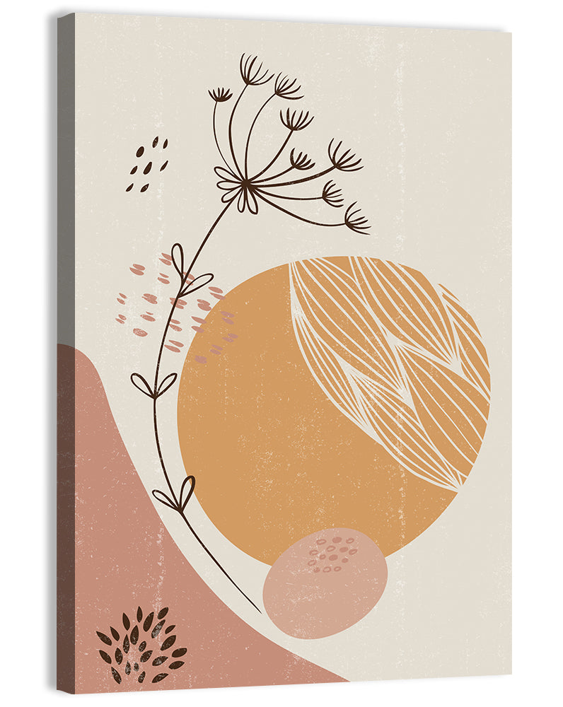 Terracotta Wildflower Abstract Wall Art