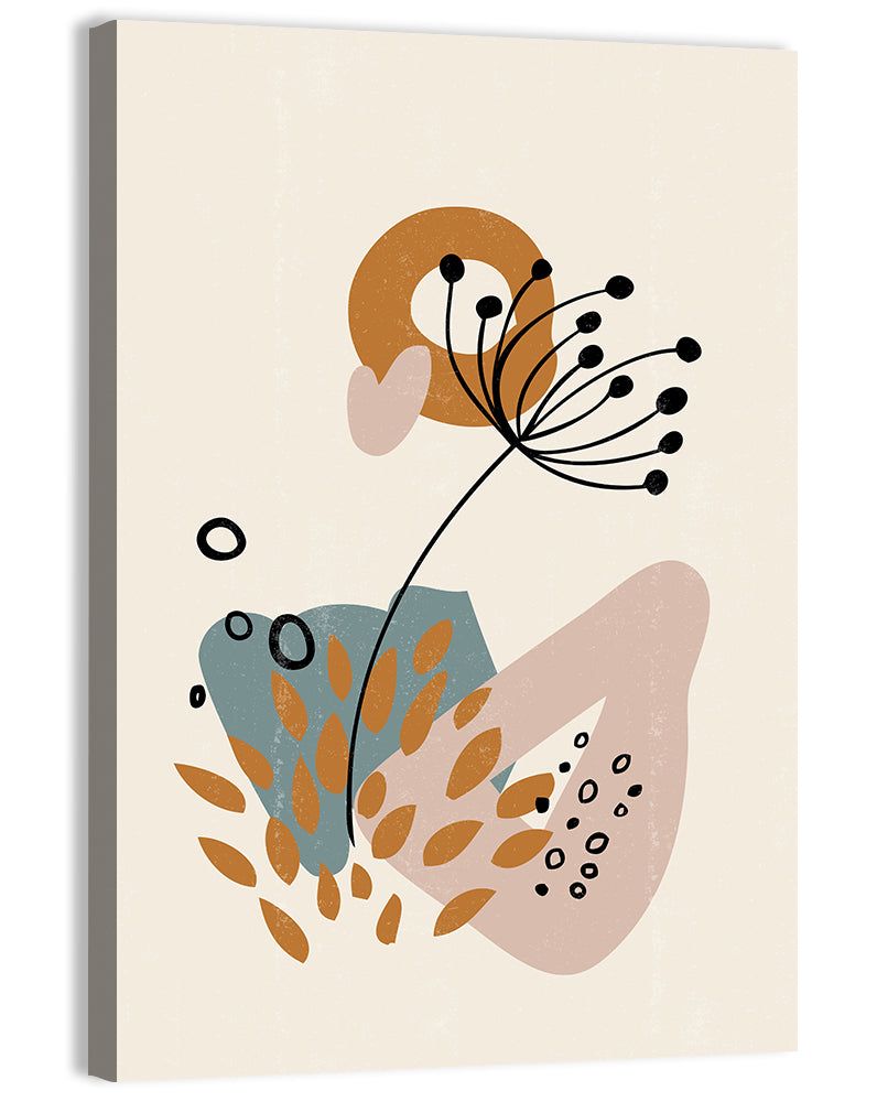 Minimalist Botanical Line Flower Wall Art, canvas print, portrait
