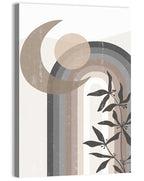 Crescent Moon Rainbow Abstract Wall Art