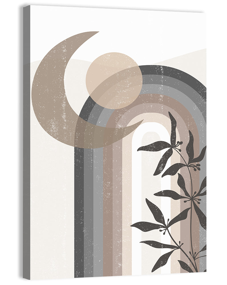 Crescent Moon Rainbow Abstract Wall Art