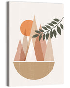 Geometric Mountain Sunset Wall Art