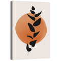 Leafy Branch with Terracotta Circle Wall Art