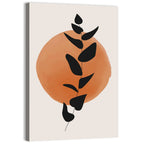 Leafy Branch with Terracotta Circle Wall Art