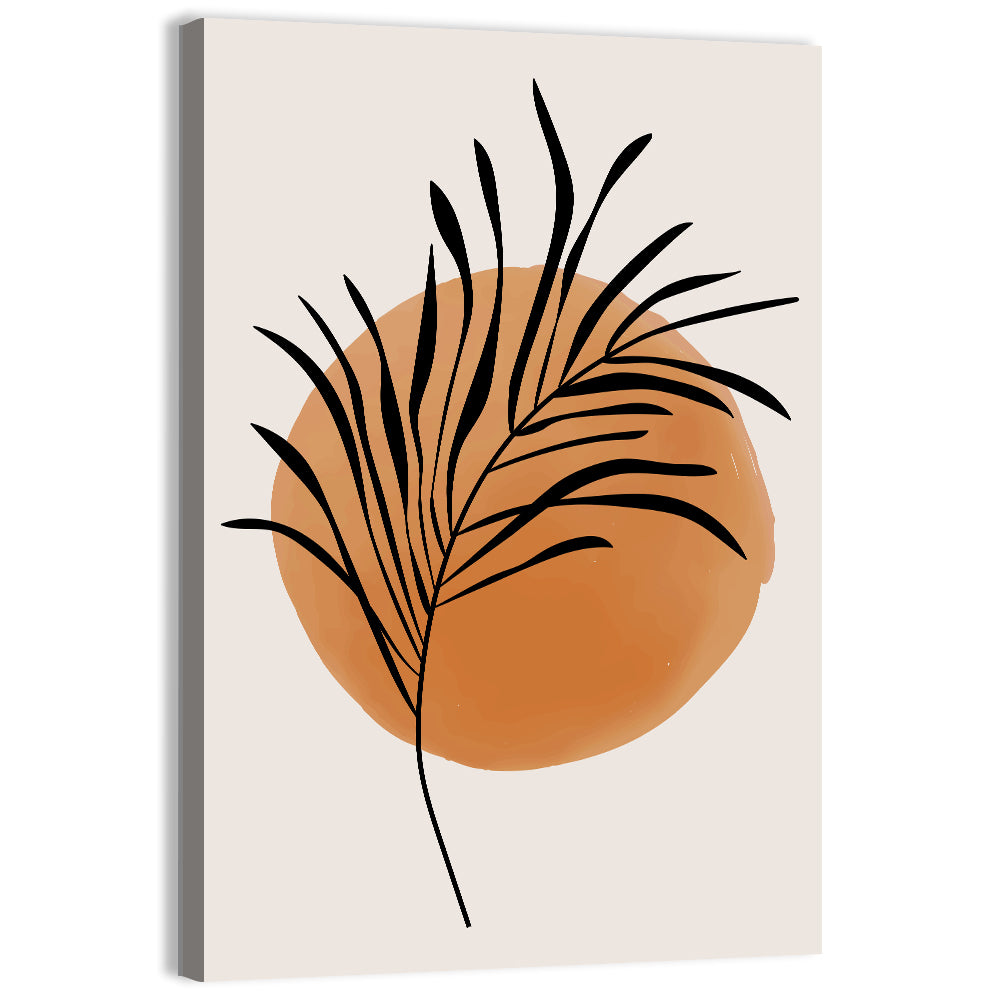 Long Palm Frond Minimalist Wall Art, canvas print, portrait