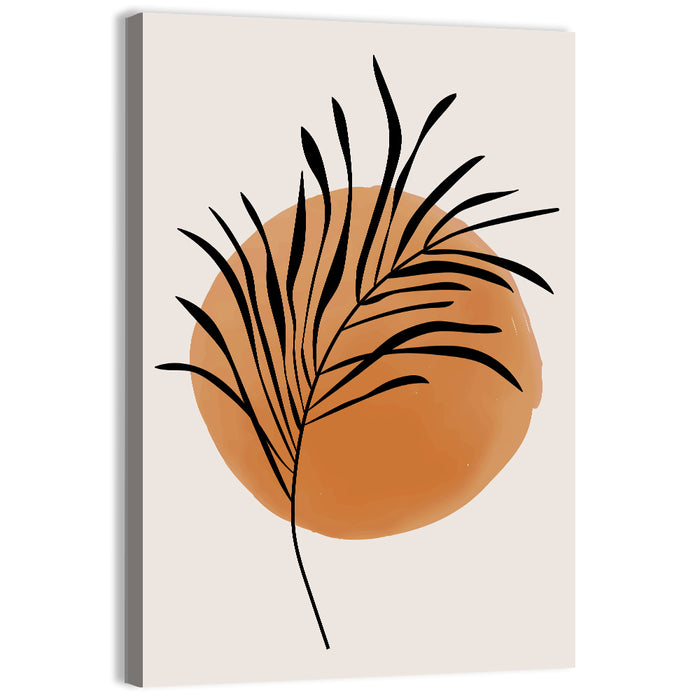 Long Palm Frond Minimalist Wall Art as a canvas print